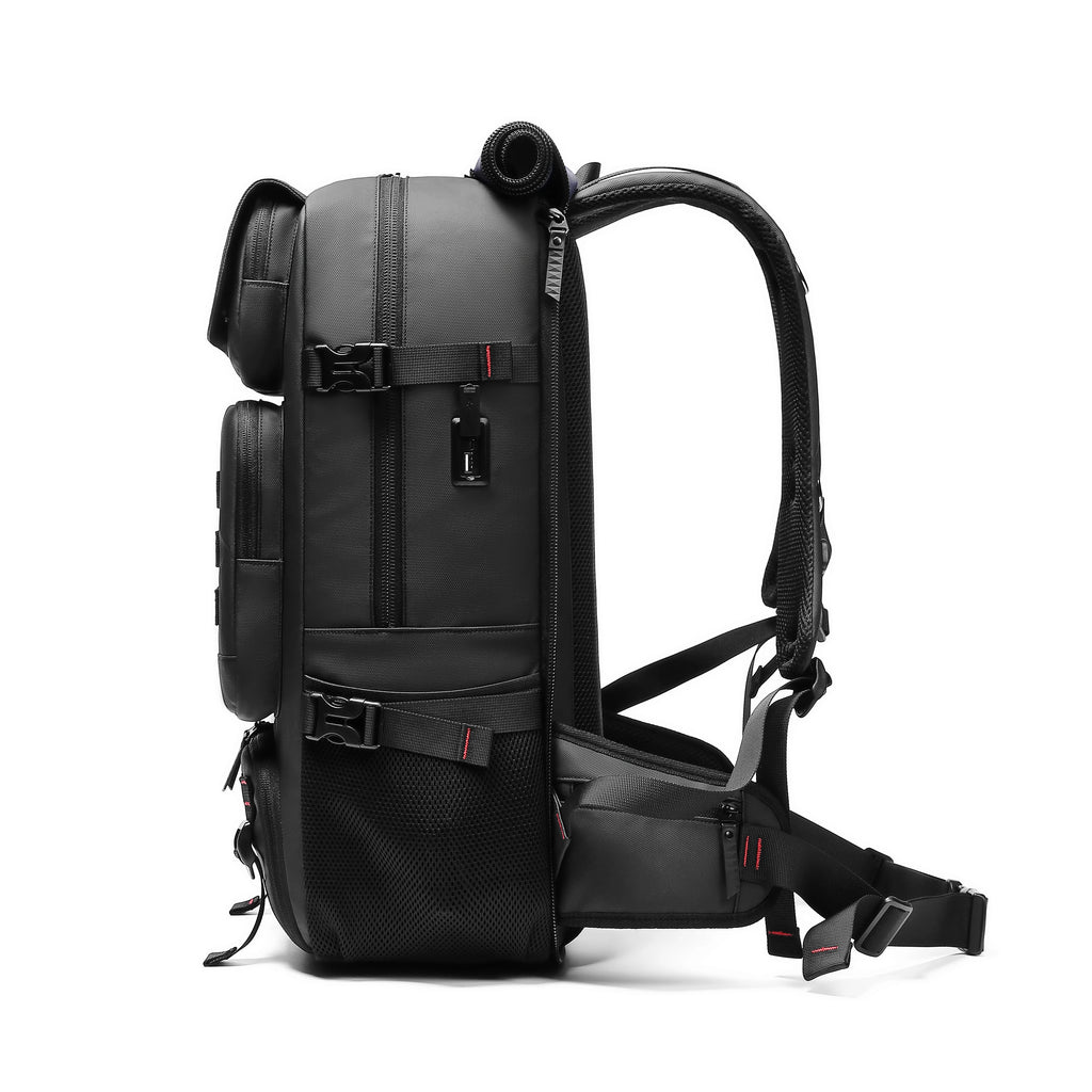 Men's Waterproof 50L Travel Laptop Backpack with Shoe Bag & USB